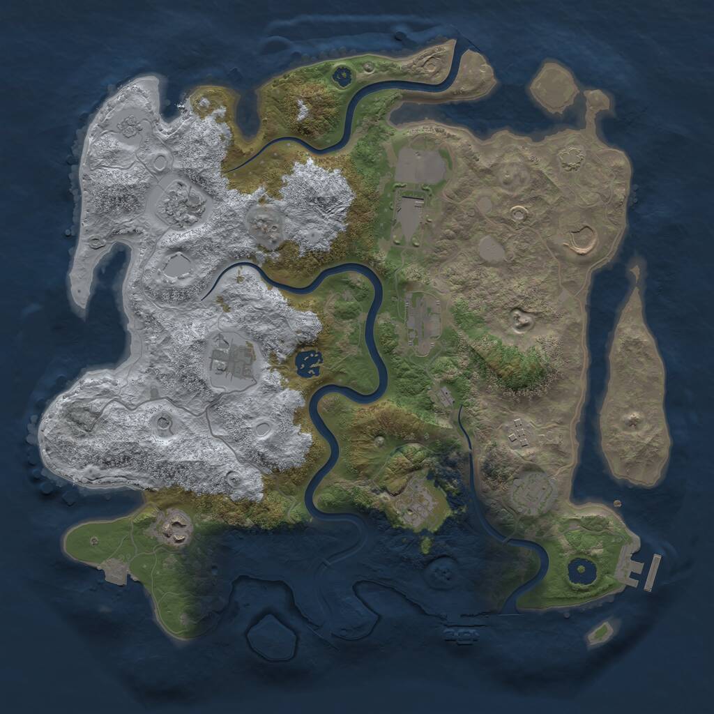 Rust Map: Procedural Map, Size: 3800, Seed: 17378, 16 Monuments
