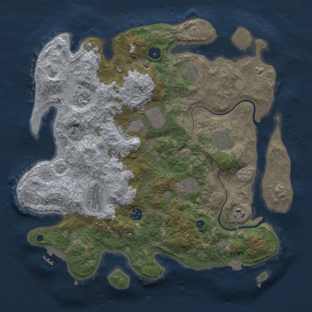 Rust Map: Procedural Map, Size: 3800, Seed: 17378, 14 Monuments