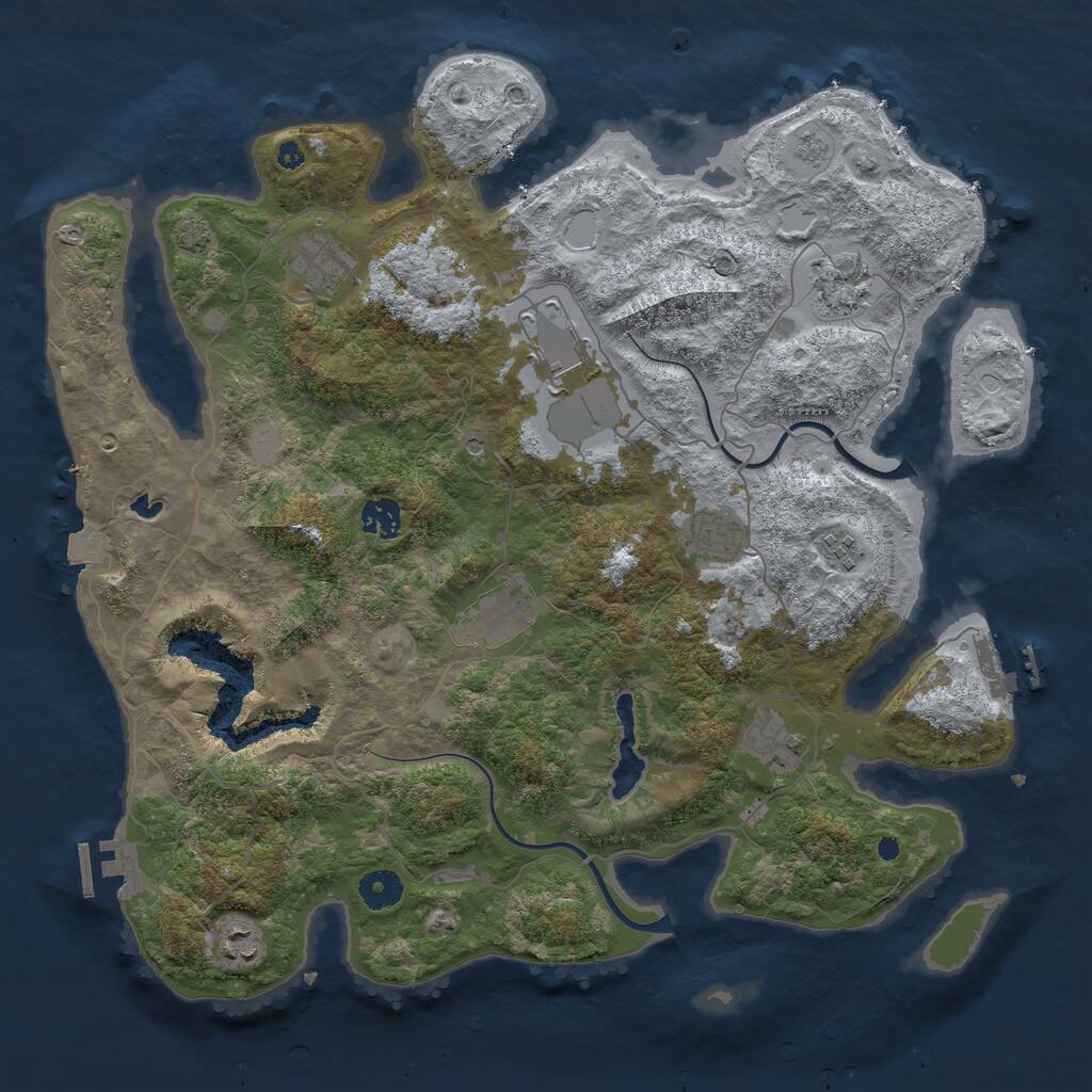 Rust Map: Procedural Map, Size: 4000, Seed: 1645679600, 15 Monuments