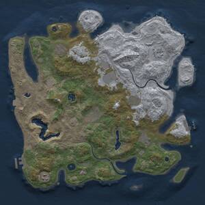 Thumbnail Rust Map: Procedural Map, Size: 4000, Seed: 1645679600, 15 Monuments