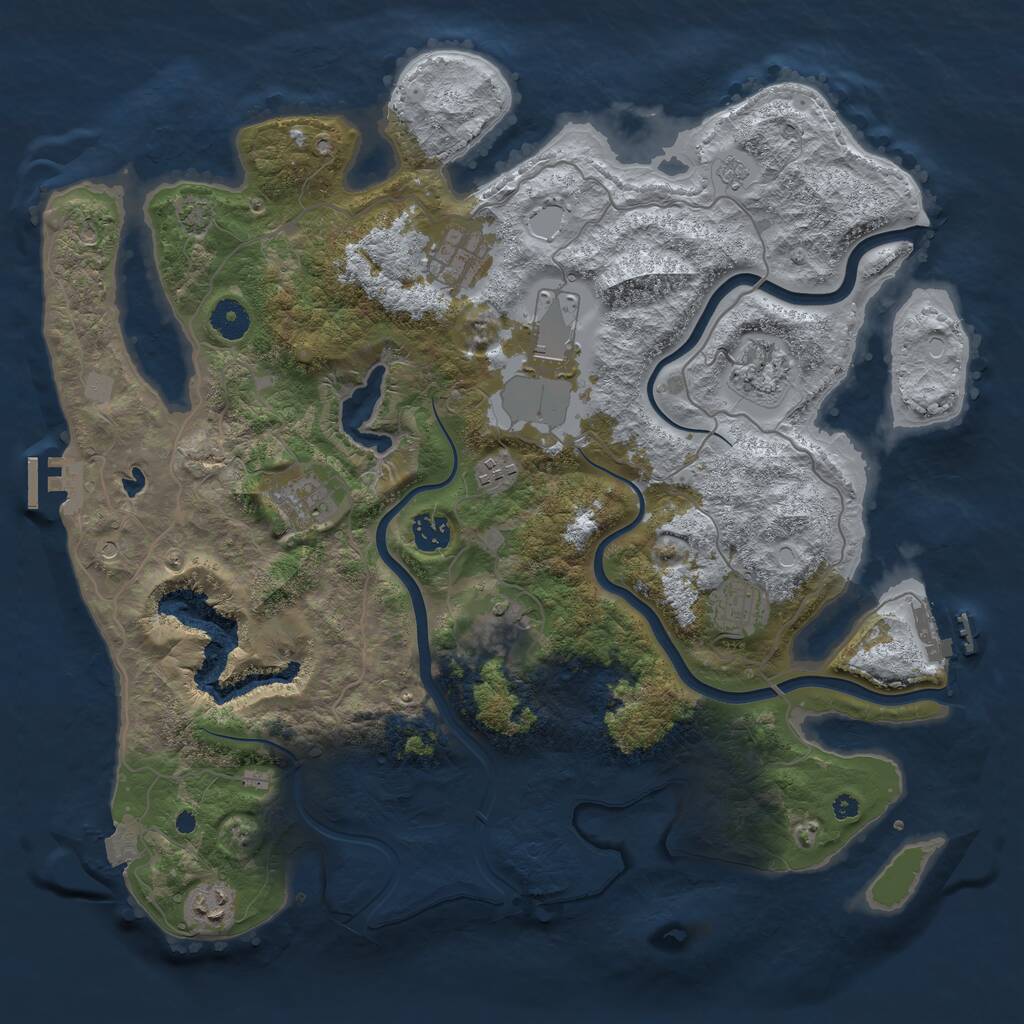 Rust Map: Procedural Map, Size: 4000, Seed: 1645679600, 15 Monuments