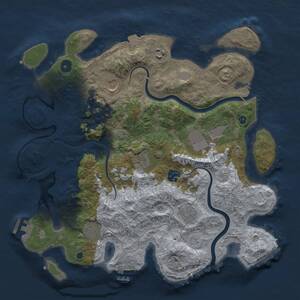 Thumbnail Rust Map: Procedural Map, Size: 3700, Seed: 1771237367, 14 Monuments