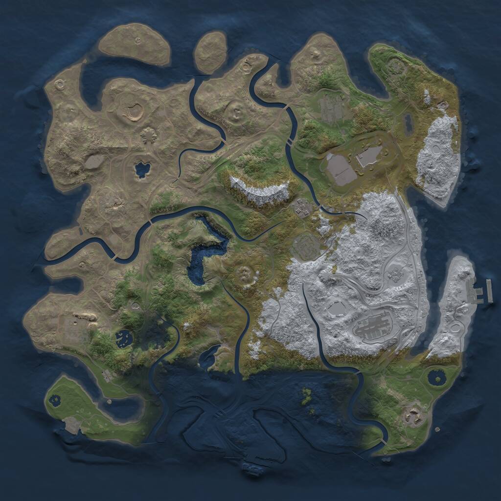 Rust Map: Procedural Map, Size: 4250, Seed: 121785082, 15 Monuments