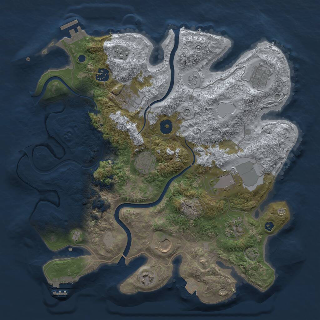 Rust Map: Procedural Map, Size: 3500, Seed: 124554454, 15 Monuments