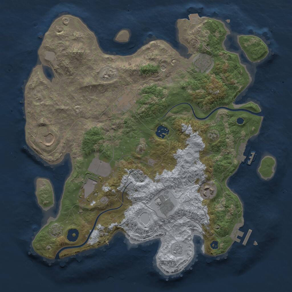 Rust Map: Procedural Map, Size: 3500, Seed: 261948538, 14 Monuments