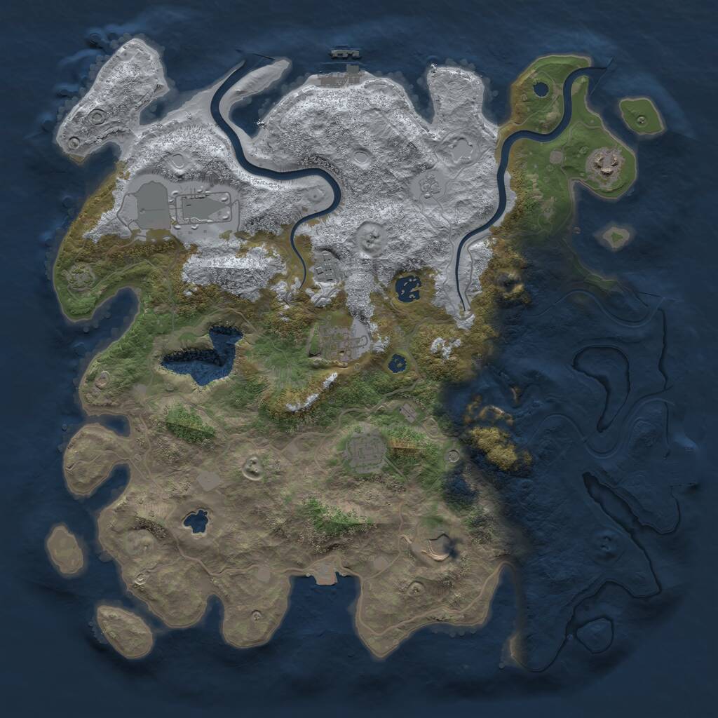 Rust Map: Procedural Map, Size: 4000, Seed: 391424762, 13 Monuments