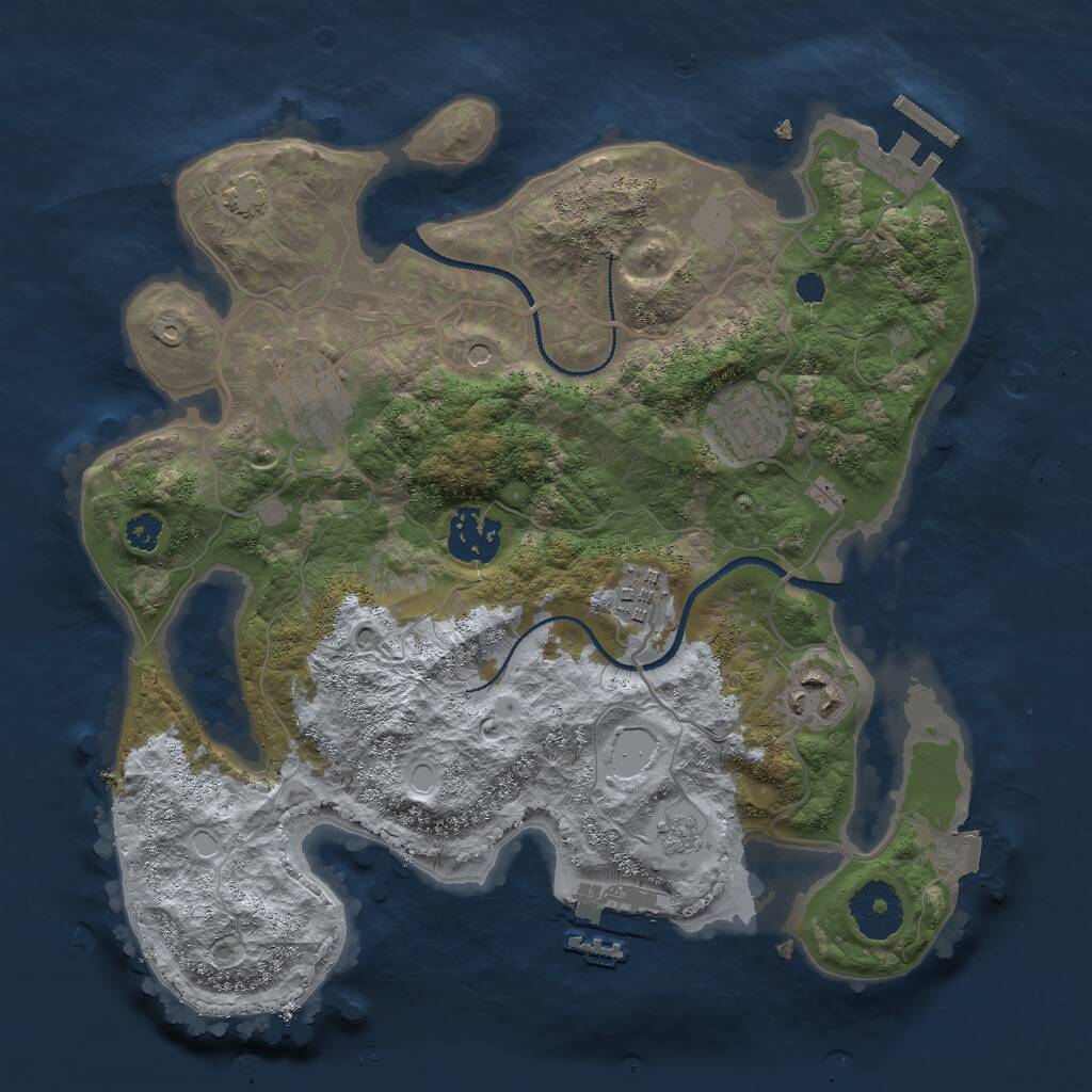 Rust Map: Procedural Map, Size: 3000, Seed: 4326734, 11 Monuments