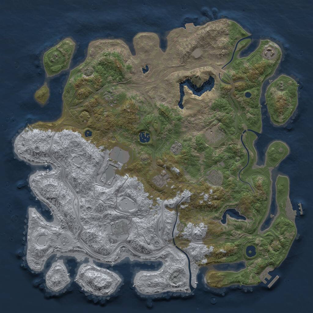 Rust Map: Procedural Map, Size: 4250, Seed: 8416496, 15 Monuments