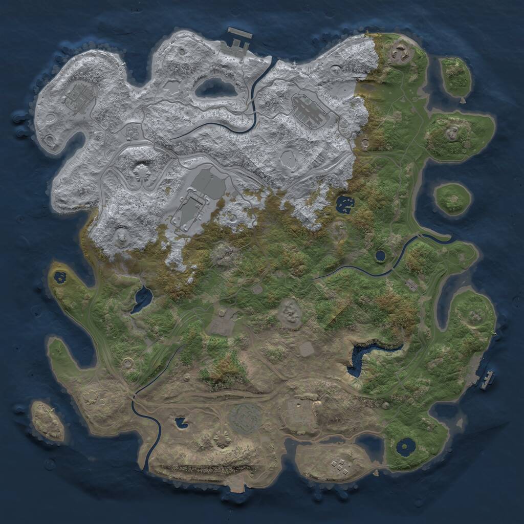 Rust Map: Procedural Map, Size: 4250, Seed: 649033911, 15 Monuments