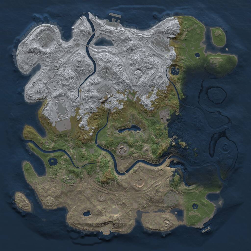 Rust Map: Procedural Map, Size: 4250, Seed: 649033911, 17 Monuments