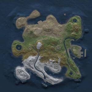 Thumbnail Rust Map: Procedural Map, Size: 2500, Seed: 6789346, 5 Monuments