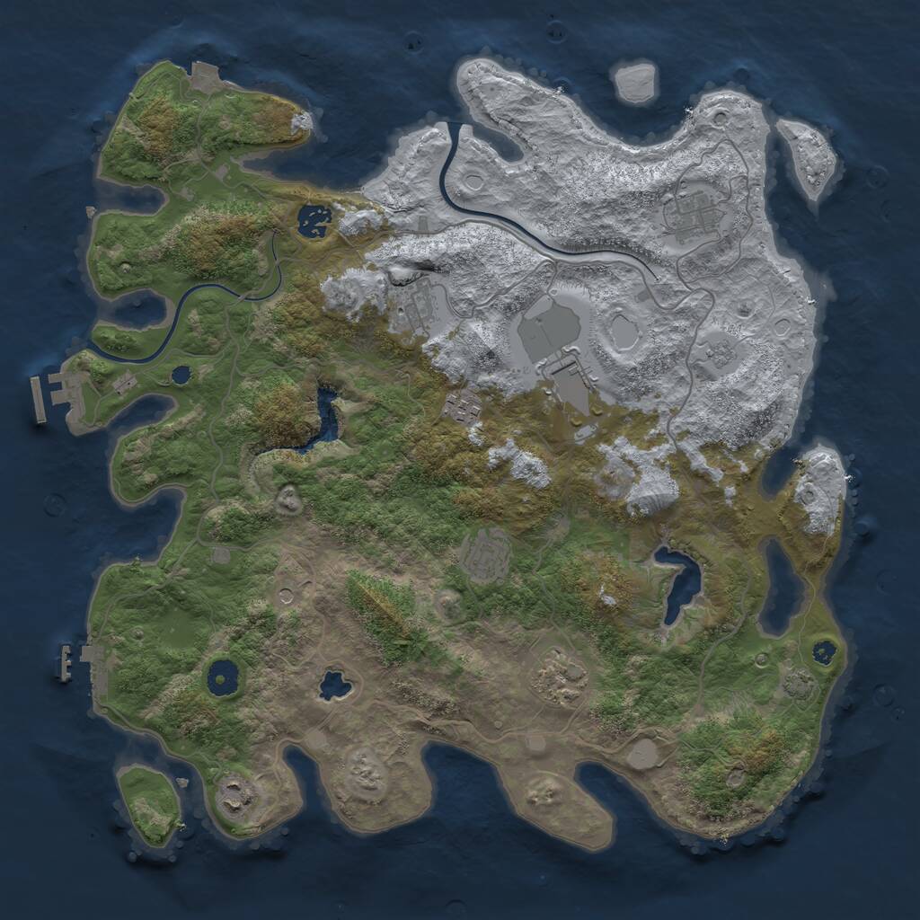 Rust Map: Procedural Map, Size: 4000, Seed: 950388781, 14 Monuments