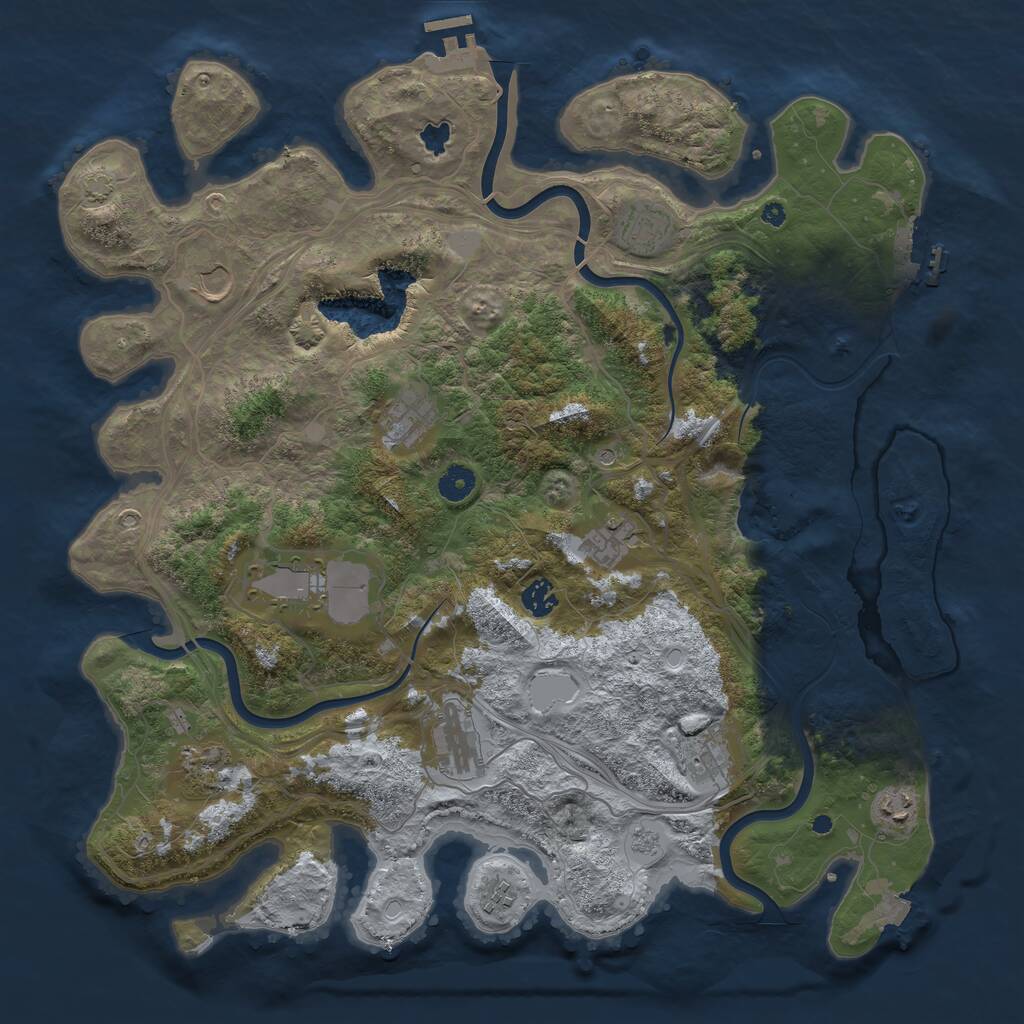 Rust Map: Procedural Map, Size: 4300, Seed: 587934, 17 Monuments