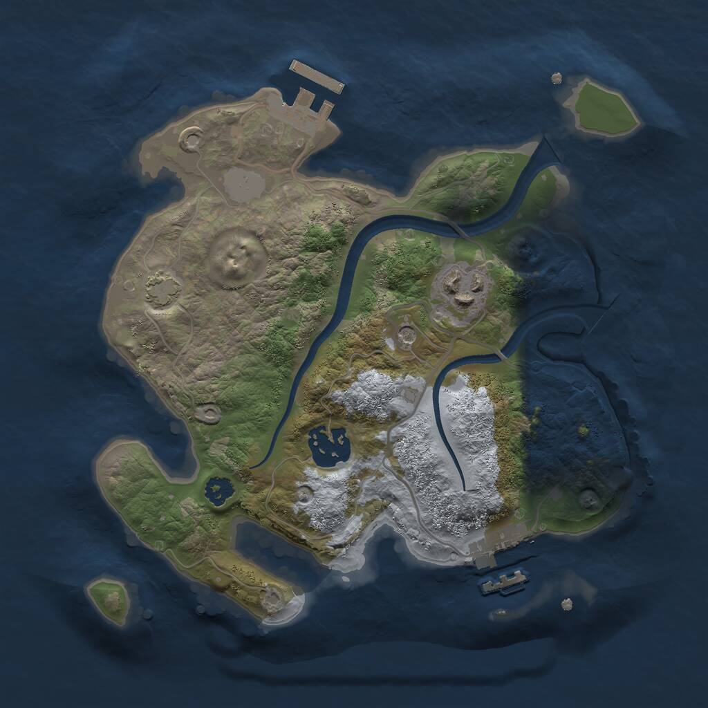 Rust Map: Procedural Map, Size: 2500, Seed: 657853, 7 Monuments