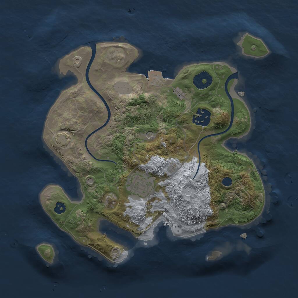 Rust Map: Procedural Map, Size: 2500, Seed: 657853, 5 Monuments