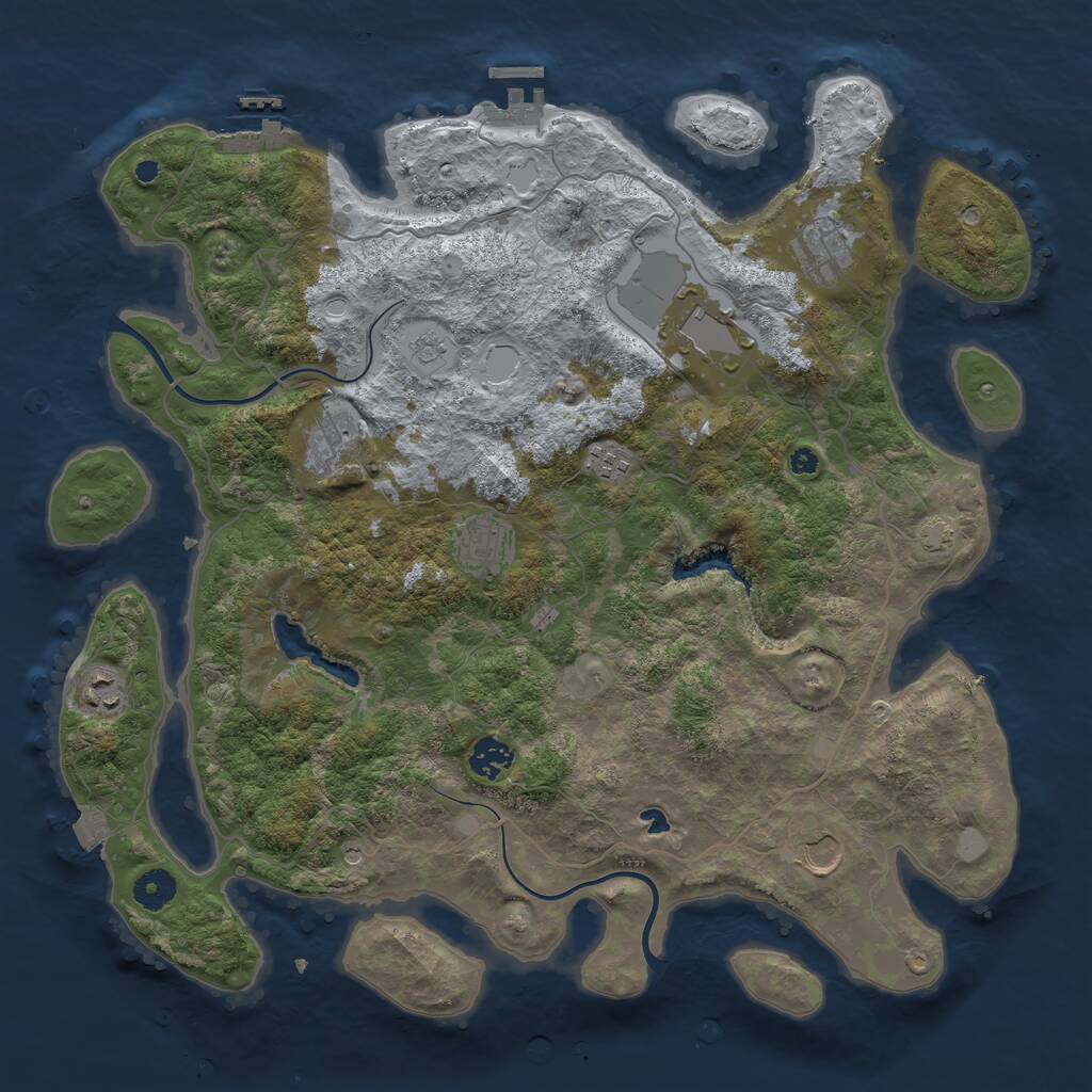 Rust Map: Procedural Map, Size: 4000, Seed: 83443288, 14 Monuments