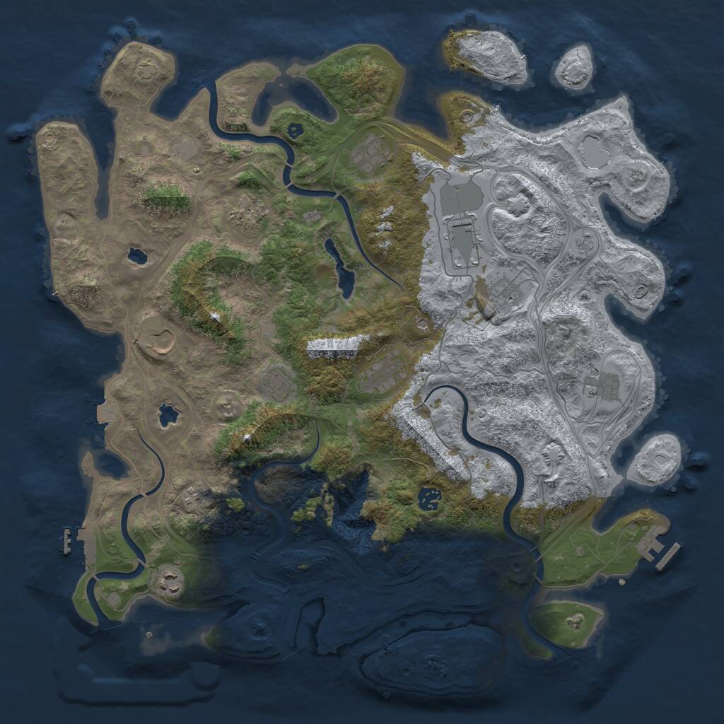 Rust Map: Procedural Map, Size: 4500, Seed: 1774755694, 17 Monuments