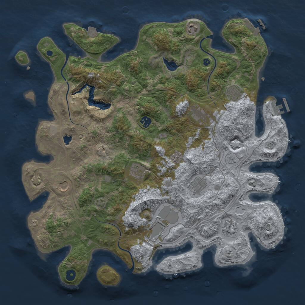 Rust Map: Procedural Map, Size: 4250, Seed: 678962912, 16 Monuments