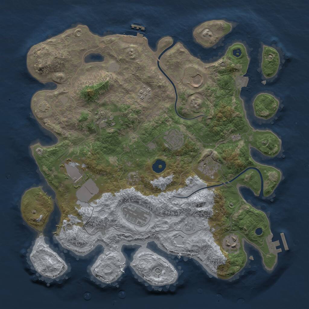 Rust Map: Procedural Map, Size: 3500, Seed: 1567341719, 14 Monuments