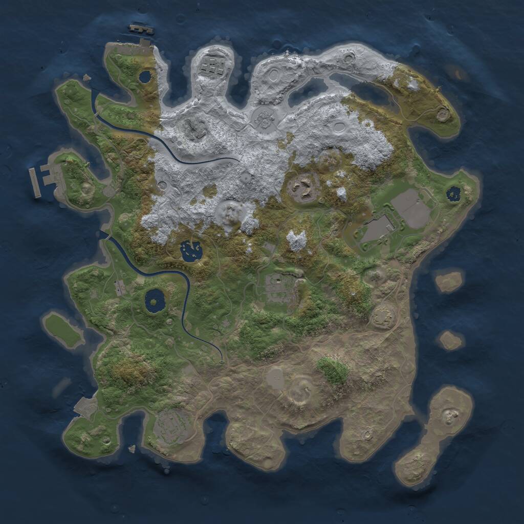 Rust Map: Procedural Map, Size: 3500, Seed: 289873290, 12 Monuments