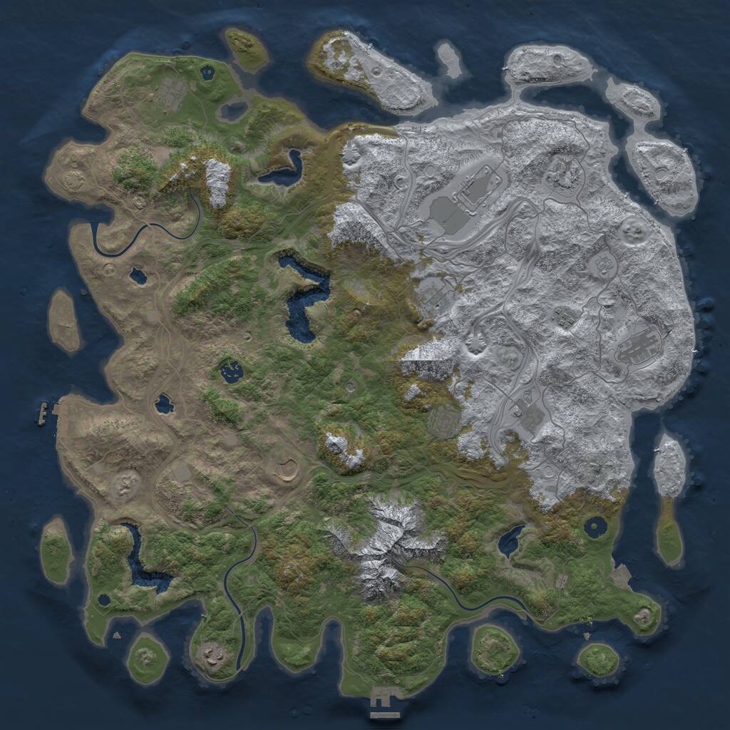 Rust Map: Procedural Map, Size: 5000, Seed: 1241515, 17 Monuments