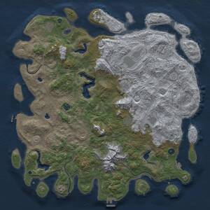 Thumbnail Rust Map: Procedural Map, Size: 5000, Seed: 1241515, 17 Monuments