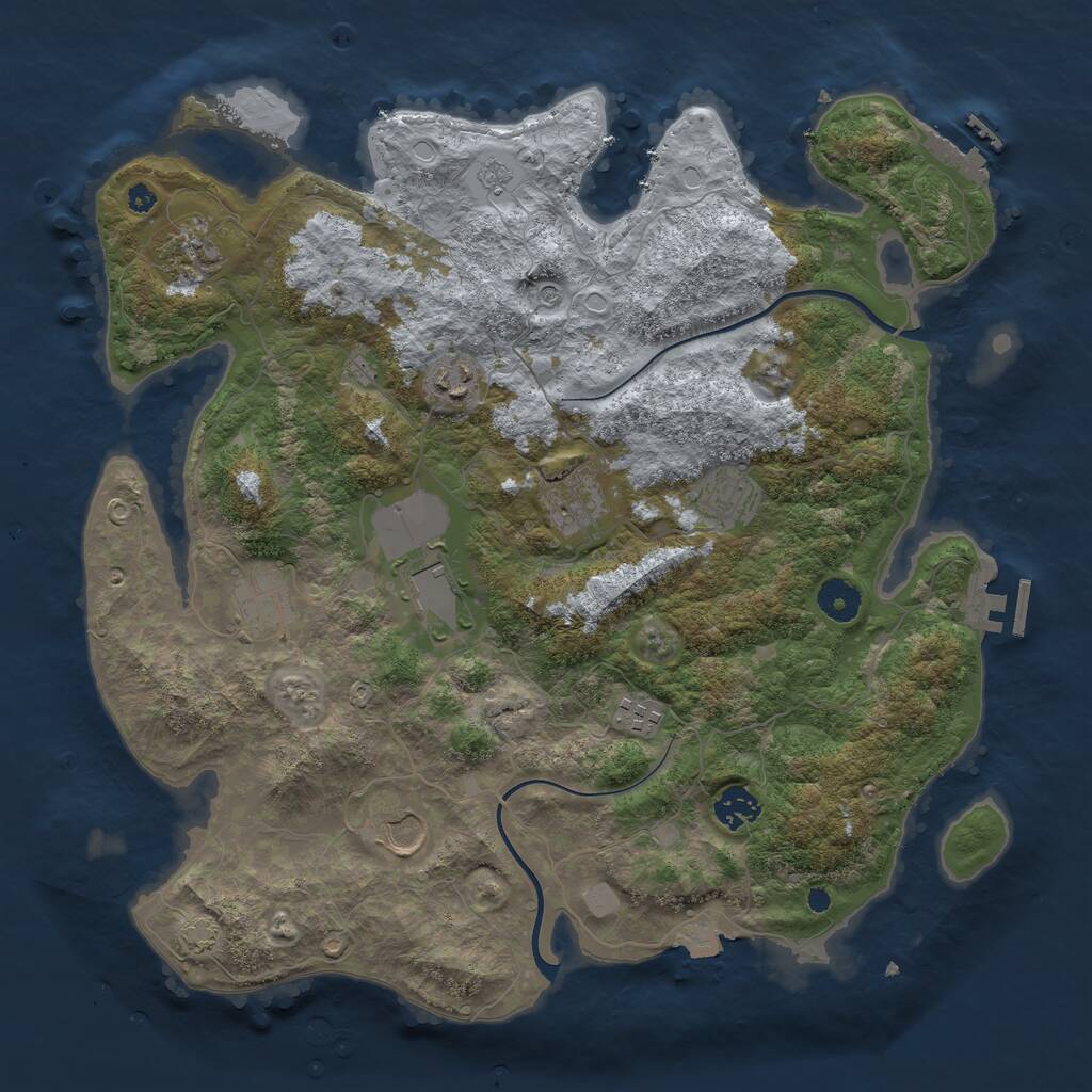 Rust Map: Procedural Map, Size: 3850, Seed: 290604081, 15 Monuments