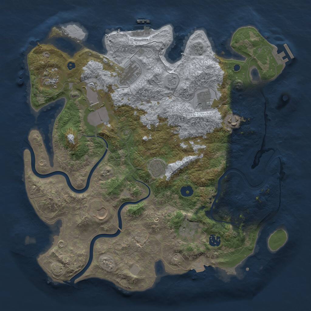 Rust Map: Procedural Map, Size: 3850, Seed: 290604081, 16 Monuments