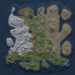 Thumbnail Rust Map: Procedural Map, Size: 3500, Seed: 1057168815, 14 Monuments