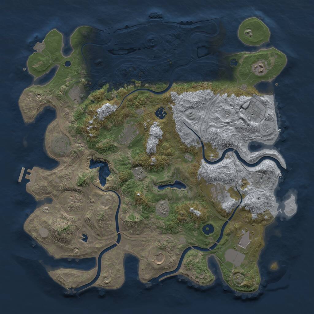 Rust Map: Procedural Map, Size: 4250, Seed: 108, 17 Monuments