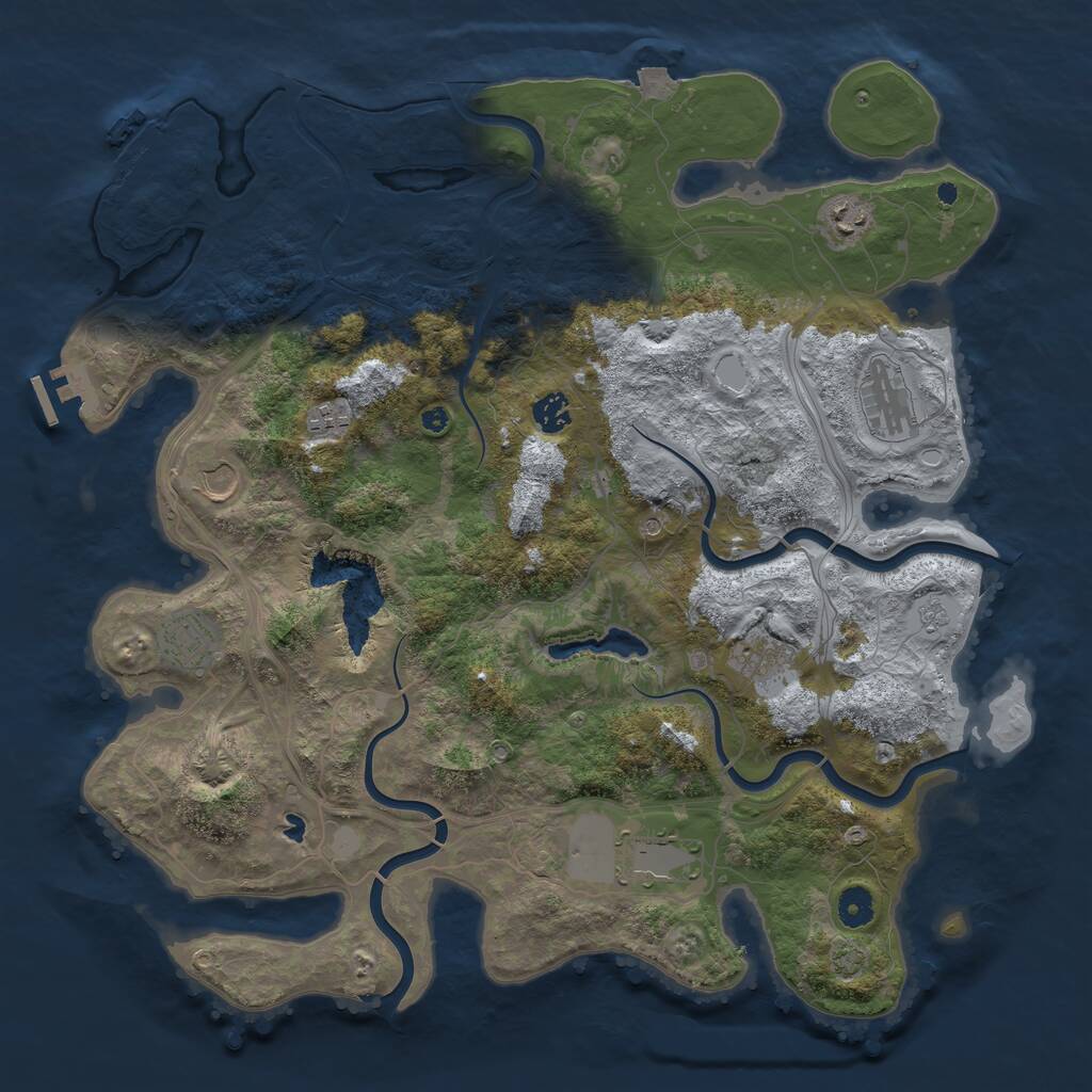 Rust Map: Procedural Map, Size: 4250, Seed: 108, 14 Monuments