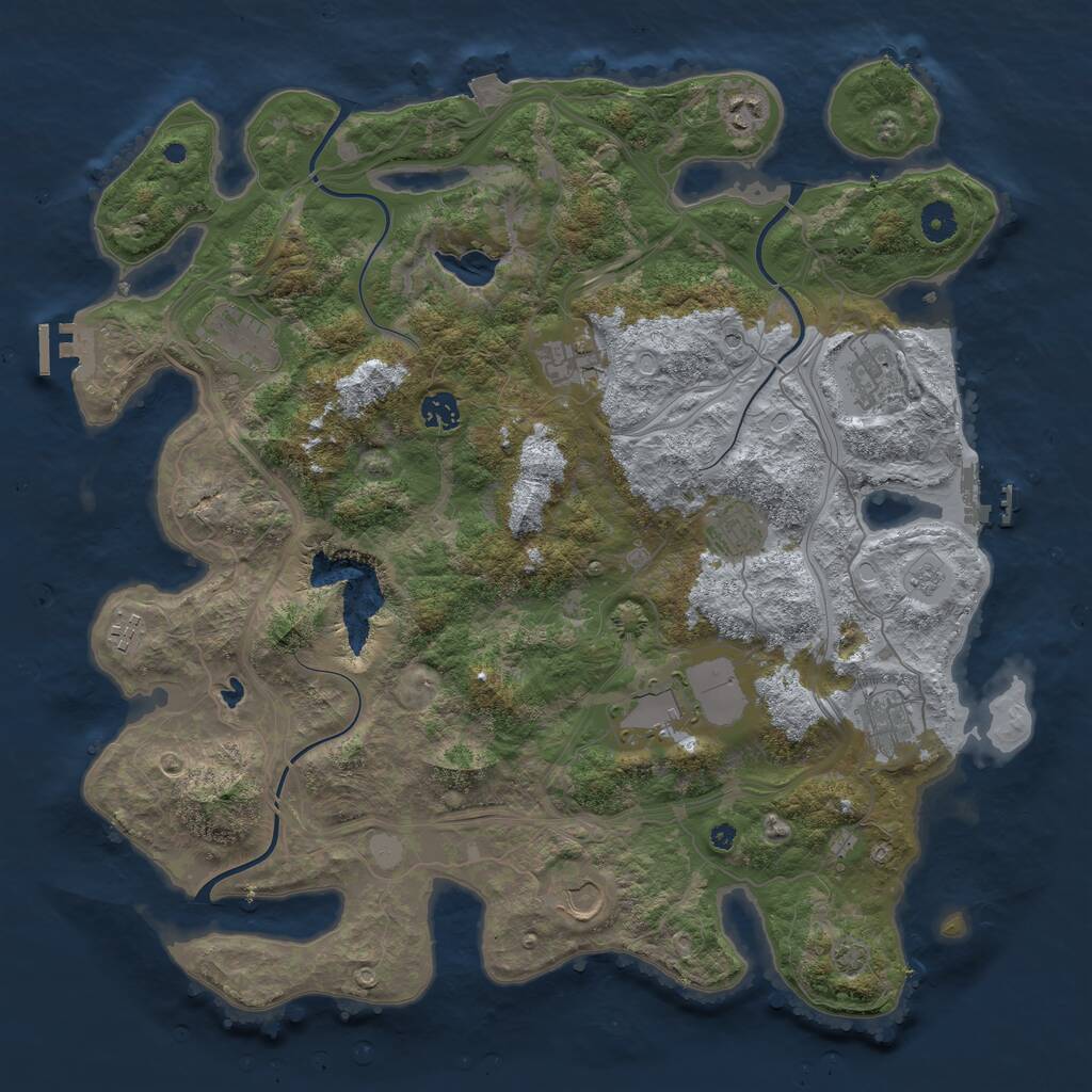 Rust Map: Procedural Map, Size: 4250, Seed: 108, 16 Monuments