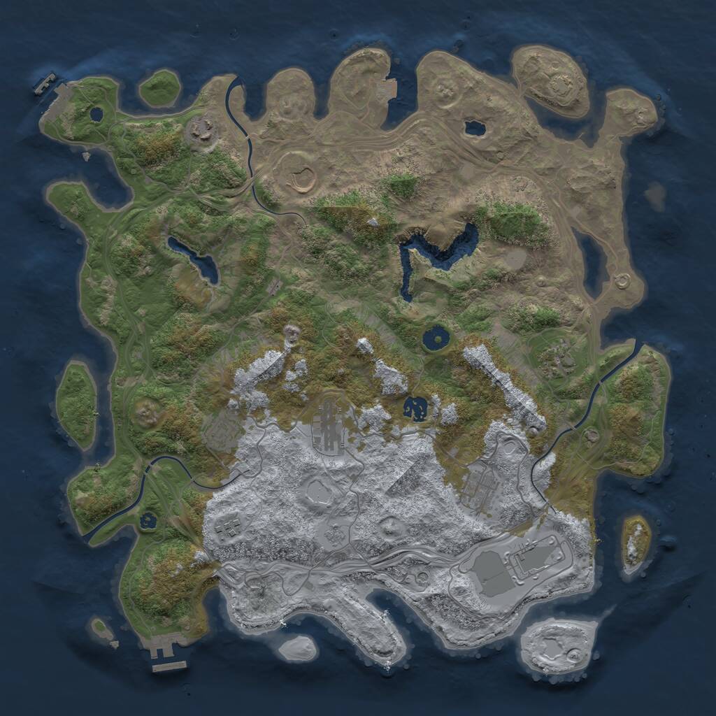 Rust Map: Procedural Map, Size: 4250, Seed: 909955, 15 Monuments