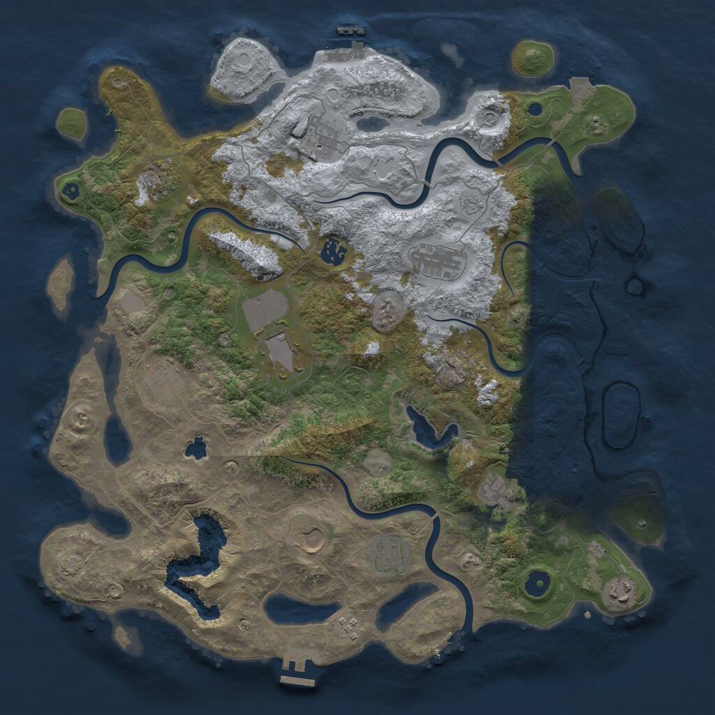Rust Map: Procedural Map, Size: 4222, Seed: 28112024, 17 Monuments