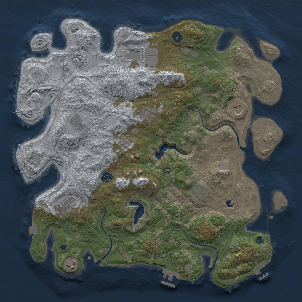 Rust Map: Procedural Map, Size: 4250, Seed: 1868158933, 16 Monuments