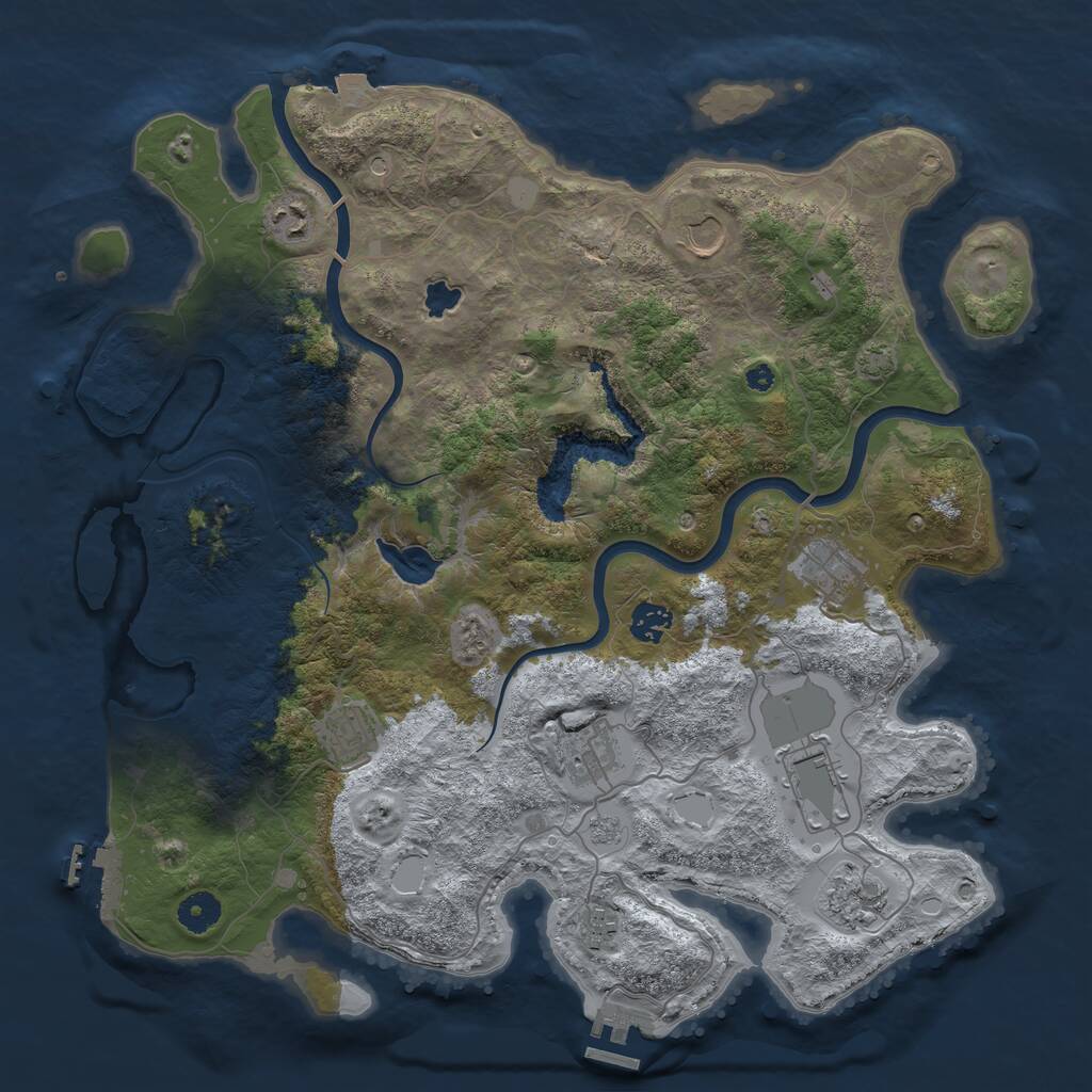 Rust Map: Procedural Map, Size: 4000, Seed: 1069477962, 15 Monuments
