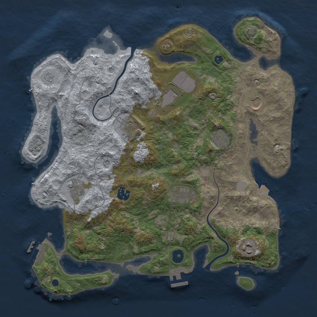 Rust Map: Procedural Map, Size: 3750, Seed: 1277717811, 15 Monuments