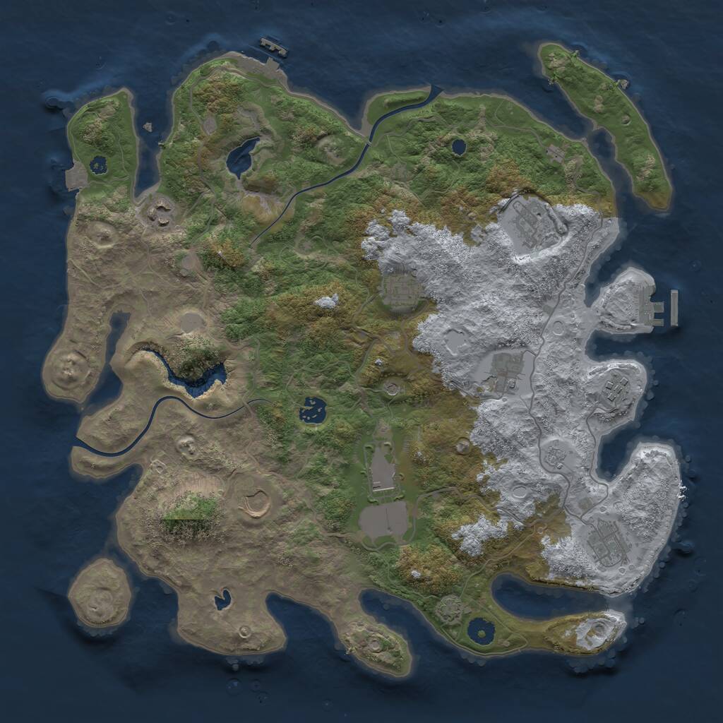 Rust Map: Procedural Map, Size: 4000, Seed: 158633233, 15 Monuments