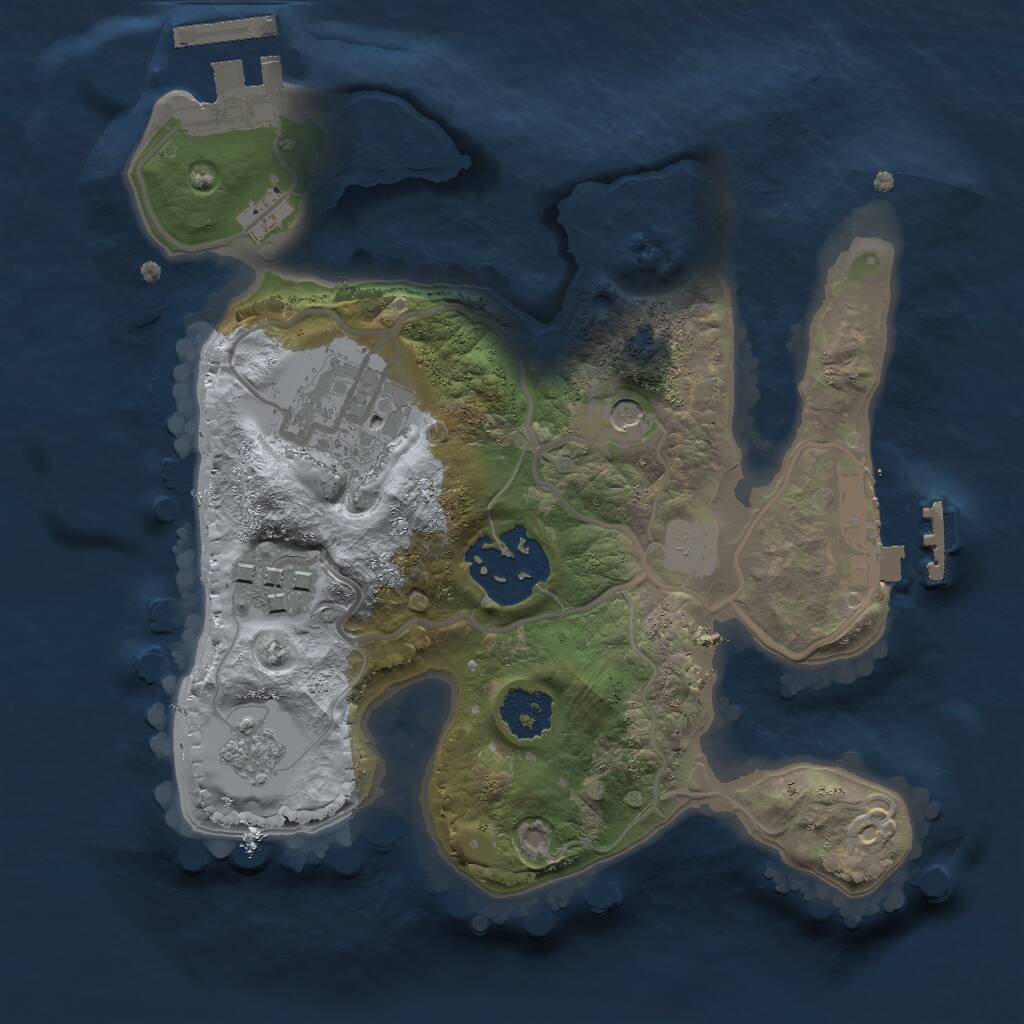 Rust Map: Procedural Map, Size: 2000, Seed: 1073881050, 8 Monuments
