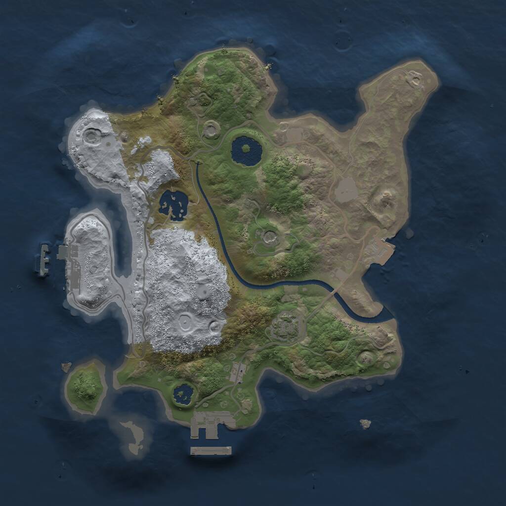 Rust Map: Procedural Map, Size: 2500, Seed: 405468210, 6 Monuments