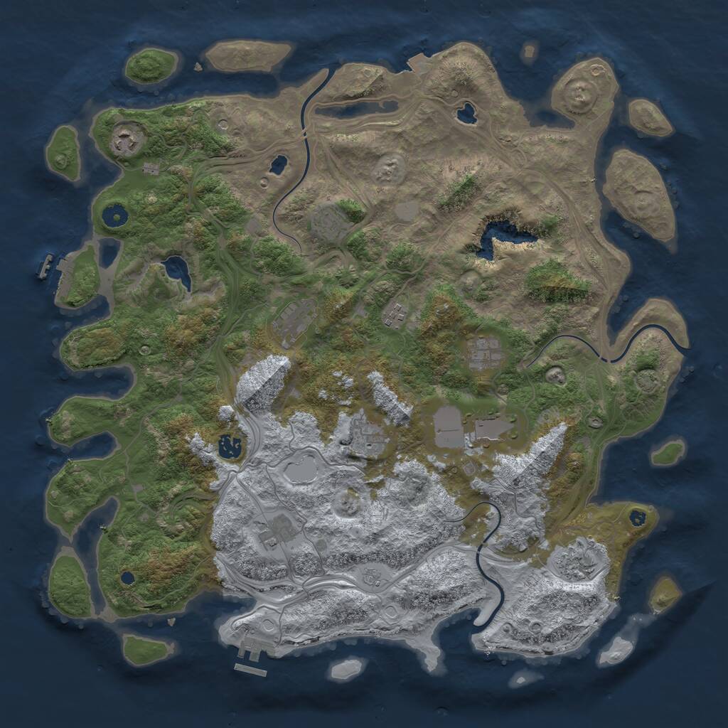 Rust Map: Procedural Map, Size: 4500, Seed: 6406755, 16 Monuments
