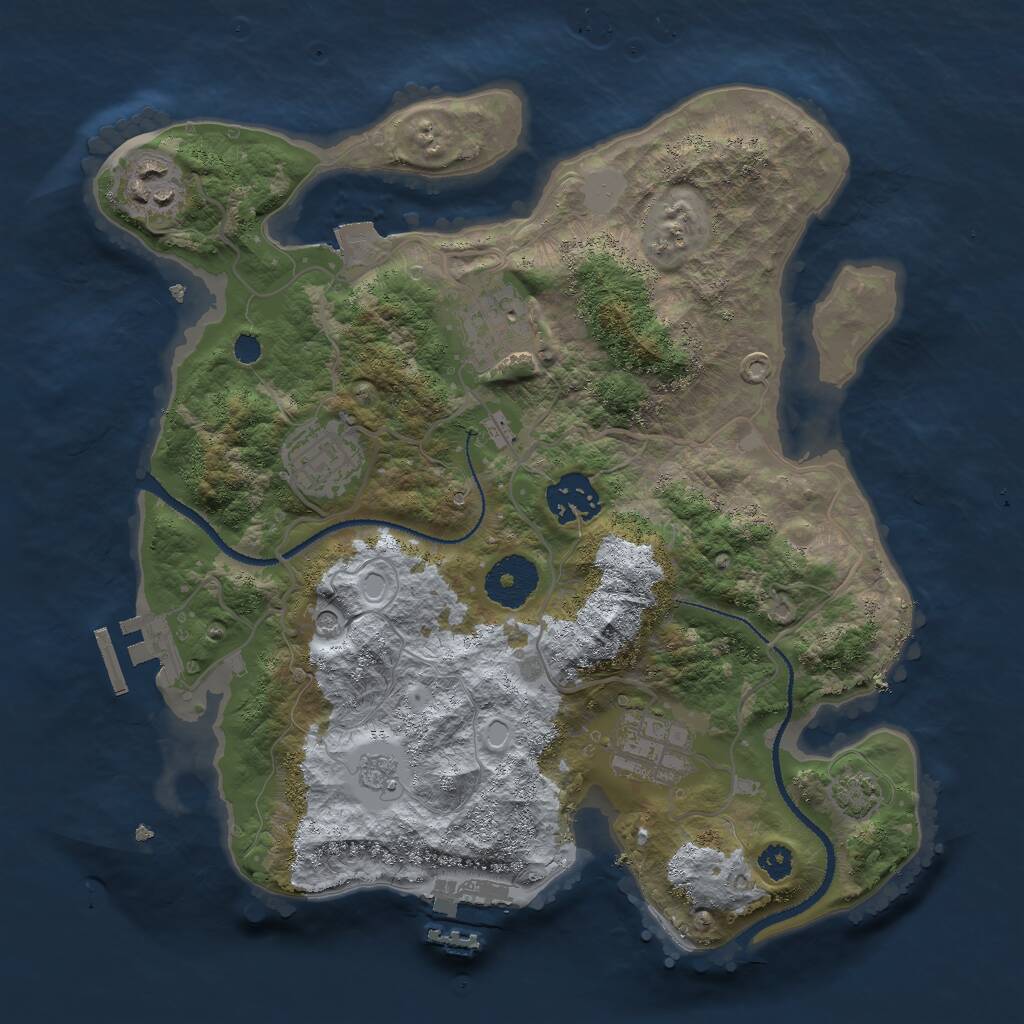 Rust Map: Procedural Map, Size: 3000, Seed: 1473, 11 Monuments