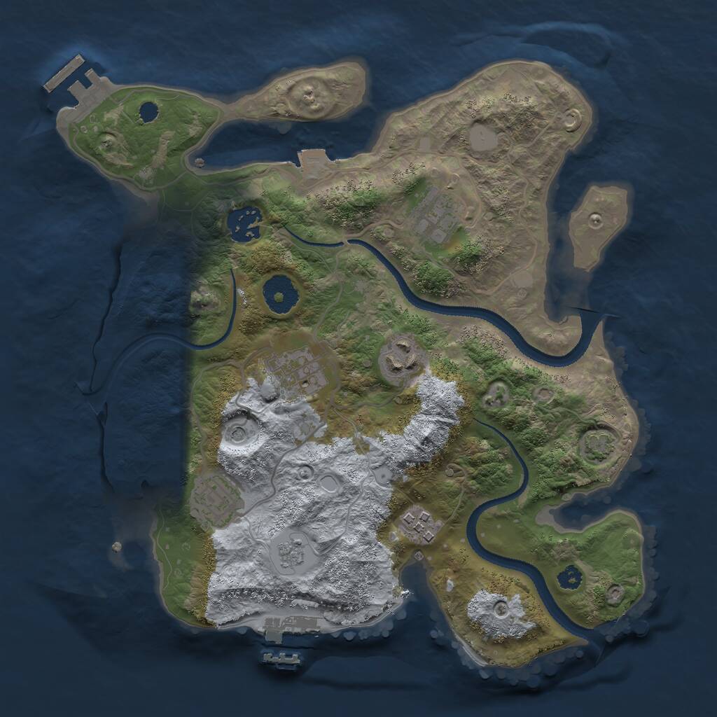 Rust Map: Procedural Map, Size: 3000, Seed: 1473, 12 Monuments