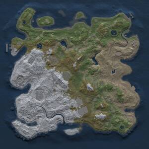 Thumbnail Rust Map: Procedural Map, Size: 4000, Seed: 773080878, 14 Monuments