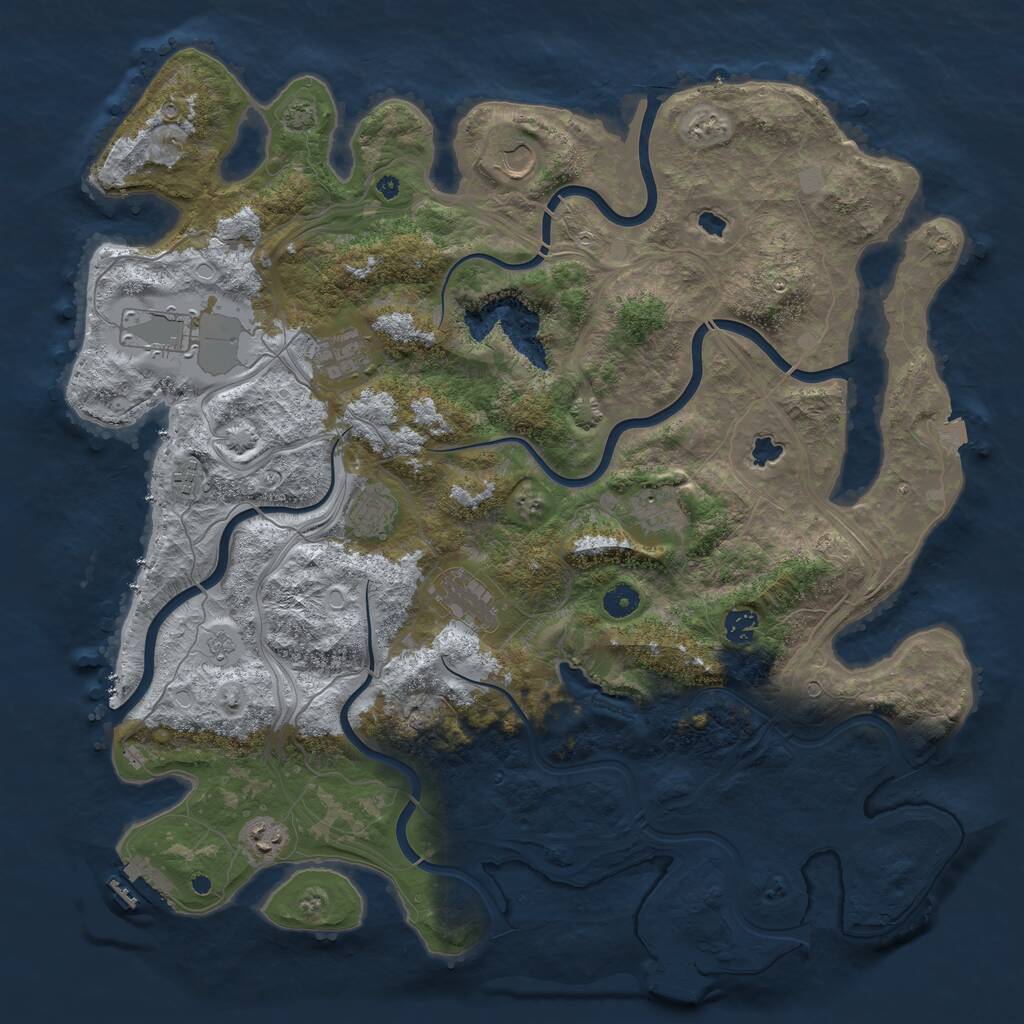 Rust Map: Procedural Map, Size: 4500, Seed: 955811592, 15 Monuments