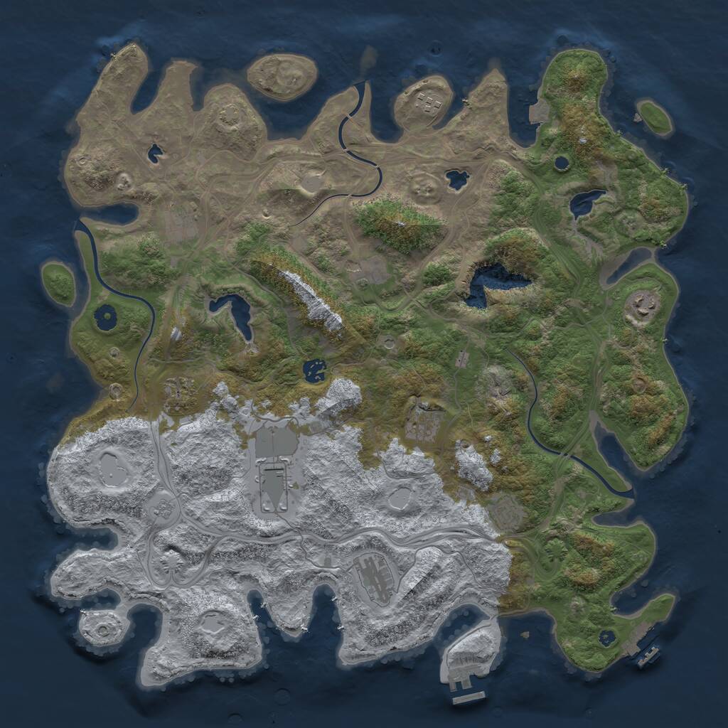 Rust Map: Procedural Map, Size: 4500, Seed: 37127, 16 Monuments