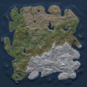 Thumbnail Rust Map: Procedural Map, Size: 4500, Seed: 677512, 16 Monuments
