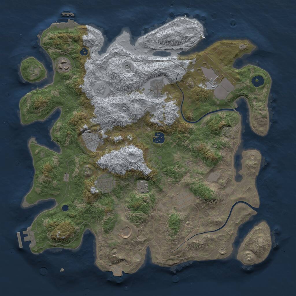 Rust Map: Procedural Map, Size: 3750, Seed: 11631768, 15 Monuments