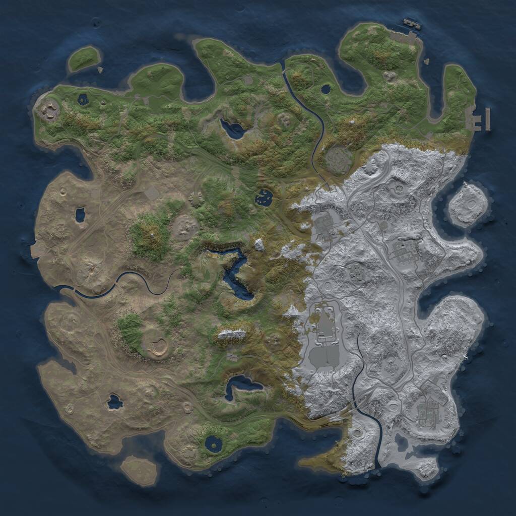 Rust Map: Procedural Map, Size: 4500, Seed: 301119254, 15 Monuments