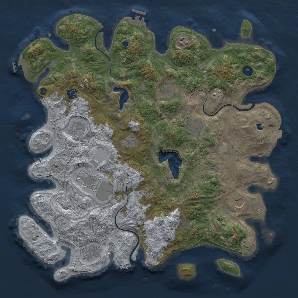 Rust Map: Procedural Map, Size: 4250, Seed: 476033737, 17 Monuments